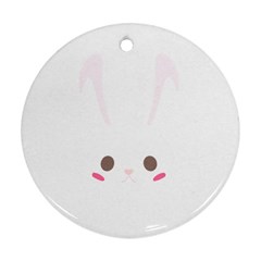 Rabbit Cute Animal White Round Ornament (Two Sides)