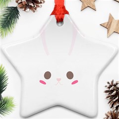 Rabbit Cute Animal White Star Ornament (Two Sides)