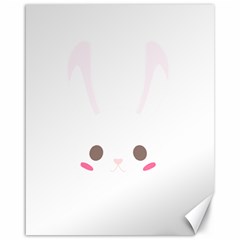 Rabbit Cute Animal White Canvas 16  x 20  