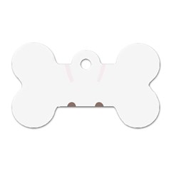 Rabbit Cute Animal White Dog Tag Bone (One Side)