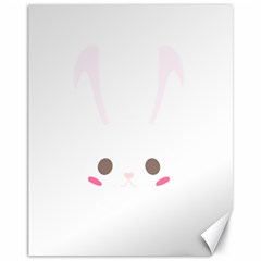 Rabbit Cute Animal White Canvas 11  x 14  