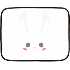 Rabbit Cute Animal White Fleece Blanket (Mini)