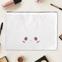 Rabbit Cute Animal White Cosmetic Bag (XL)