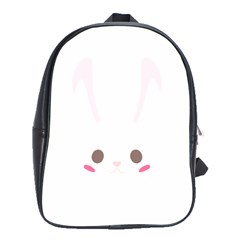 Rabbit Cute Animal White School Bag (Large)