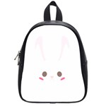 Rabbit Cute Animal White School Bag (Small) Front