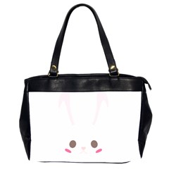 Rabbit Cute Animal White Office Handbags (2 Sides) 