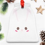 Rabbit Cute Animal White Ornament (Bell) Front