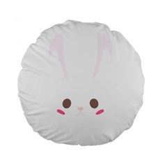 Rabbit Cute Animal White Standard 15  Premium Round Cushions