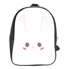 Rabbit Cute Animal White School Bag (XL)