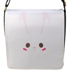 Rabbit Cute Animal White Flap Messenger Bag (S)