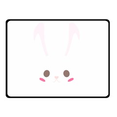 Rabbit Cute Animal White Double Sided Fleece Blanket (Small) 