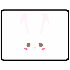 Rabbit Cute Animal White Double Sided Fleece Blanket (Large) 