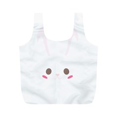 Rabbit Cute Animal White Full Print Recycle Bags (M) 