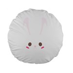 Rabbit Cute Animal White Standard 15  Premium Flano Round Cushions Front