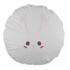 Rabbit Cute Animal White Large 18  Premium Flano Round Cushions by Nexatart