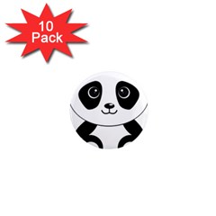 Bear Panda Bear Panda Animals 1  Mini Magnet (10 Pack)  by Nexatart