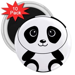 Bear Panda Bear Panda Animals 3  Magnets (10 Pack)  by Nexatart