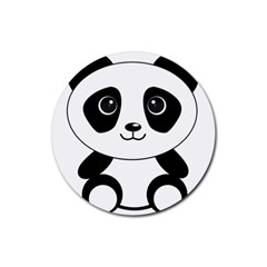 Bear Panda Bear Panda Animals Rubber Coaster (round)  by Nexatart