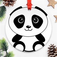 Bear Panda Bear Panda Animals Round Ornament (two Sides) by Nexatart