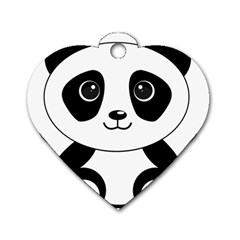 Bear Panda Bear Panda Animals Dog Tag Heart (two Sides) by Nexatart