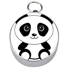 Bear Panda Bear Panda Animals Silver Compasses by Nexatart