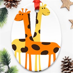 Giraffe Africa Safari Wildlife Ornament (oval) by Nexatart