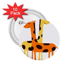 Giraffe Africa Safari Wildlife 2 25  Buttons (10 Pack)  by Nexatart