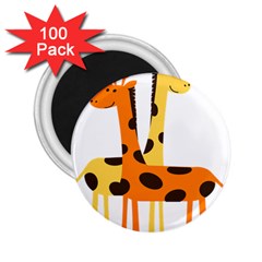 Giraffe Africa Safari Wildlife 2 25  Magnets (100 Pack)  by Nexatart