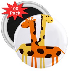 Giraffe Africa Safari Wildlife 3  Magnets (100 Pack) by Nexatart