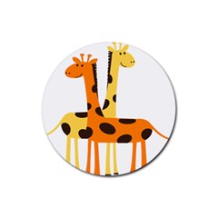 Giraffe Africa Safari Wildlife Rubber Coaster (round)  by Nexatart