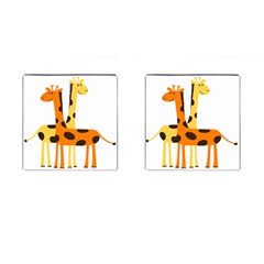 Giraffe Africa Safari Wildlife Cufflinks (square) by Nexatart