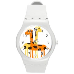 Giraffe Africa Safari Wildlife Round Plastic Sport Watch (m) by Nexatart