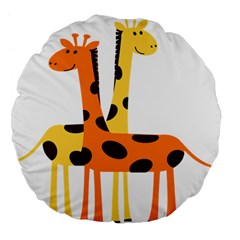 Giraffe Africa Safari Wildlife Large 18  Premium Flano Round Cushions by Nexatart