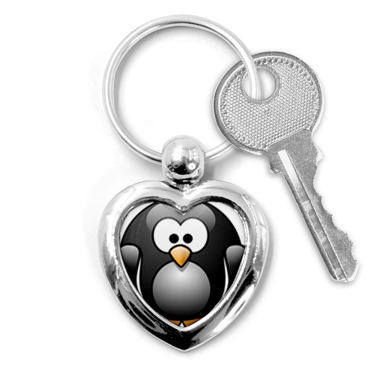 Penguin Birds Aquatic Flightless Key Chains (Heart) 