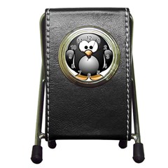 Penguin Birds Aquatic Flightless Pen Holder Desk Clocks by Nexatart