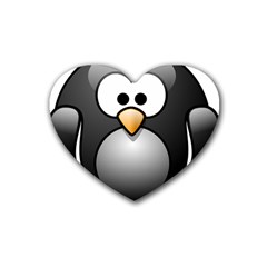 Penguin Birds Aquatic Flightless Heart Coaster (4 Pack)  by Nexatart