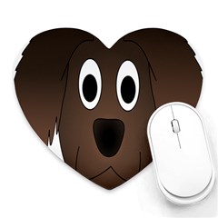 Dog Pup Animal Canine Brown Pet Heart Mousepads by Nexatart