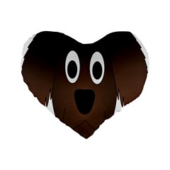 Dog Pup Animal Canine Brown Pet Standard 16  Premium Flano Heart Shape Cushions by Nexatart