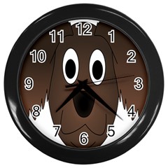 Dog Pup Animal Canine Brown Pet Wall Clocks (black) by Nexatart