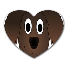 Dog Pup Animal Canine Brown Pet Heart Mousepads by Nexatart