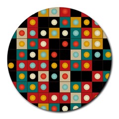 Colors On Black Round Mousepads by linceazul