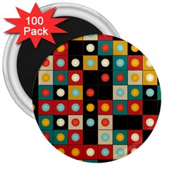 Colors On Black 3  Magnets (100 Pack) by linceazul