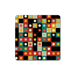 Colors On Black Square Magnet by linceazul