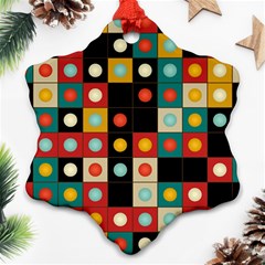 Colors On Black Ornament (snowflake) by linceazul