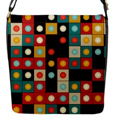 Colors On Black Flap Messenger Bag (s) by linceazul