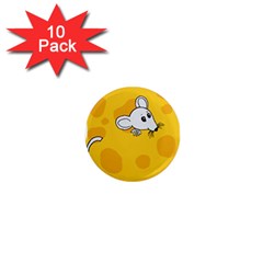 Rat Mouse Cheese Animal Mammal 1  Mini Magnet (10 Pack)  by Nexatart