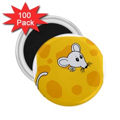 Rat Mouse Cheese Animal Mammal 2 25  Magnets (100 Pack)  by Nexatart