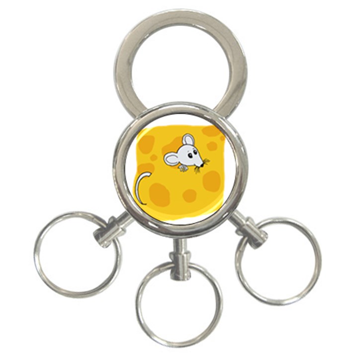 Rat Mouse Cheese Animal Mammal 3-Ring Key Chains