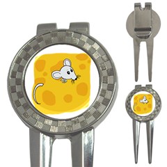 Rat Mouse Cheese Animal Mammal 3-in-1 Golf Divots by Nexatart