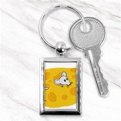 Rat Mouse Cheese Animal Mammal Key Chains (rectangle)  by Nexatart